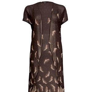 BLACK FEATHER CHIFFON KIMONO size 18/20 (1-2)